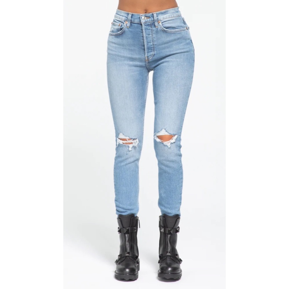 90s High Rise Ankle Crop - Fade Destroyed